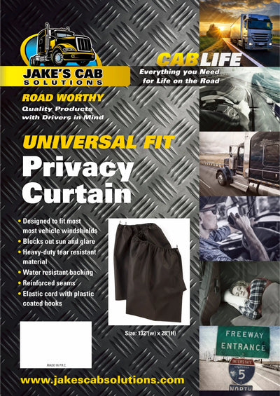 Semi truck privacy curtain fits truck sleeper cabins and van interiors
