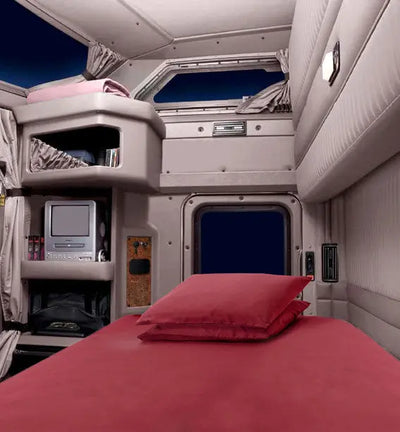 Semi truck mattress burgundy sheet set fits truck and RV beds