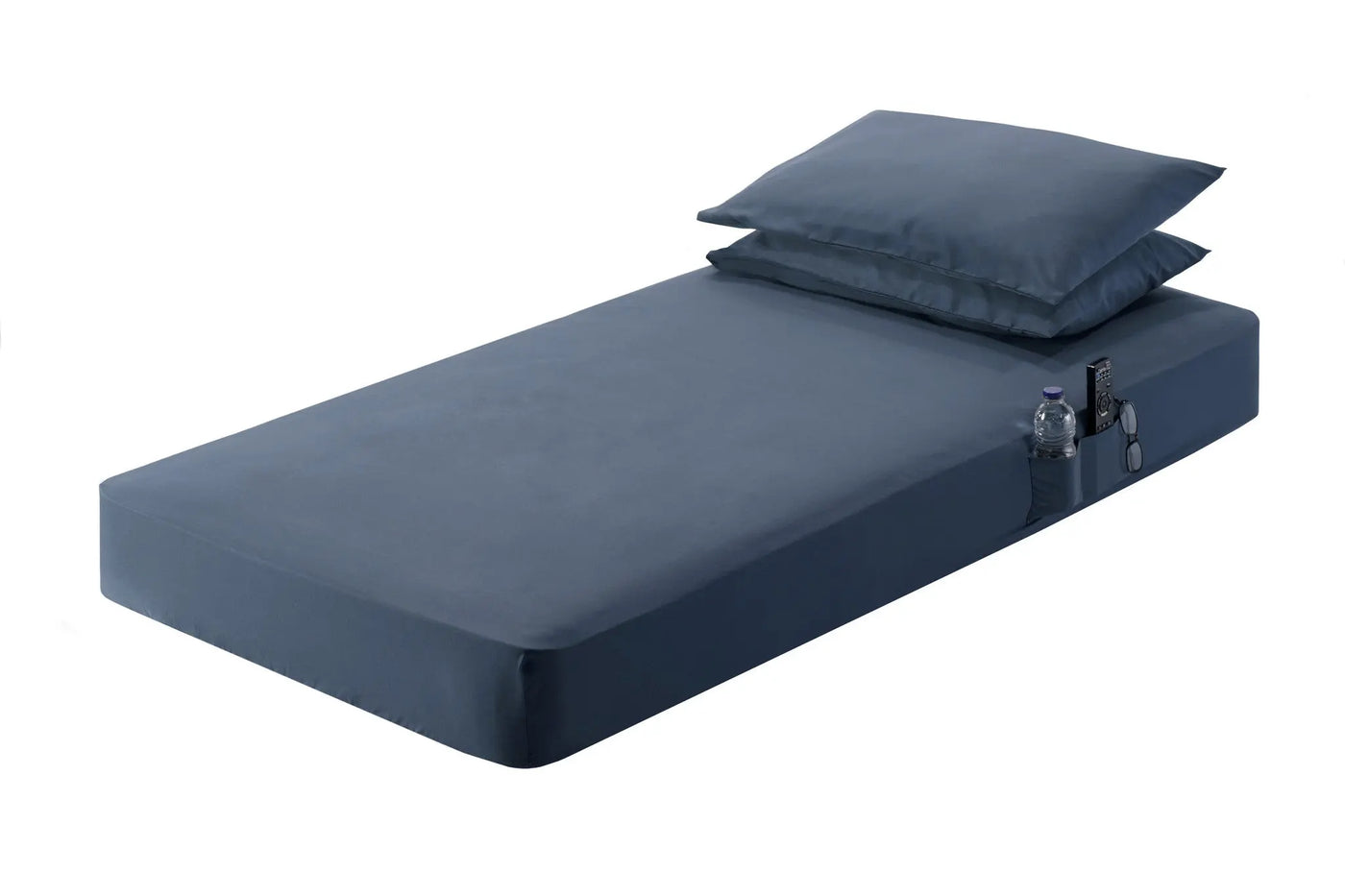 Durable blue 4-piece fitted sheets for semi truck and camper mattresses, fits sheets