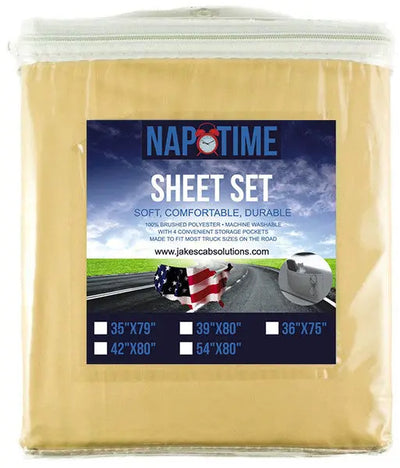Semi truck mattress mustard sheet set 80x54x7.5 fits truck and camper beds